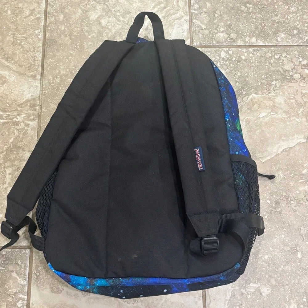 JanSport Doubleton Galaxy Space Backpack Blue Green JS0A7ZNY Kids School Bag